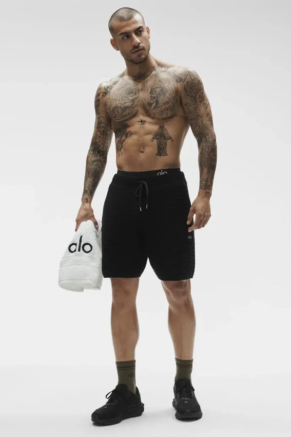 Shorts en maille droite 5" - Noir