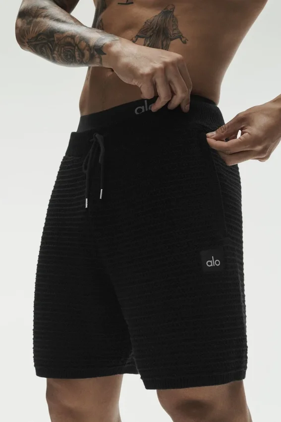 Shorts en maille droite 5" - Noir