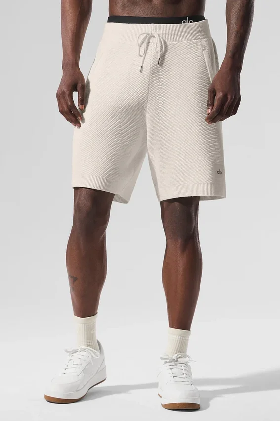 Shorts en maille « Sports Club » de 7" – Ivoire