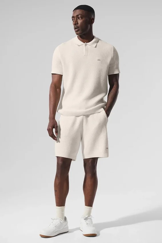 Shorts en maille « Sports Club » de 7" – Ivoire