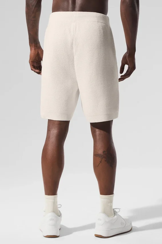 Shorts en maille « Sports Club » de 7" – Ivoire