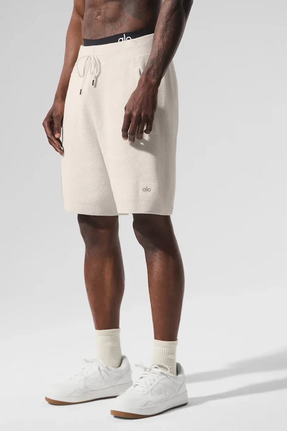 Shorts en maille « Sports Club » de 7" – Ivoire