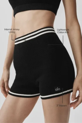 Shorts en maille « Tennis Club Pull » – Noir/Ivoire