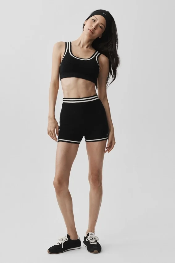 Shorts en maille « Tennis Club Pull » – Noir/Ivoire