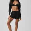 Shorts en soie lumineuse - Noir