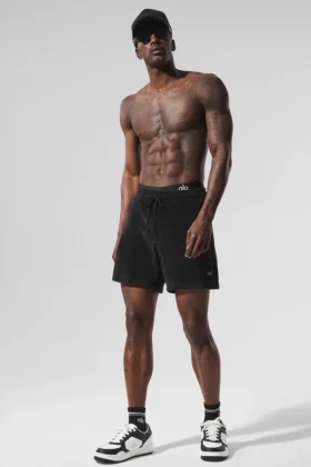 Shorts en tissu éponge Coastal de 7" — Noir