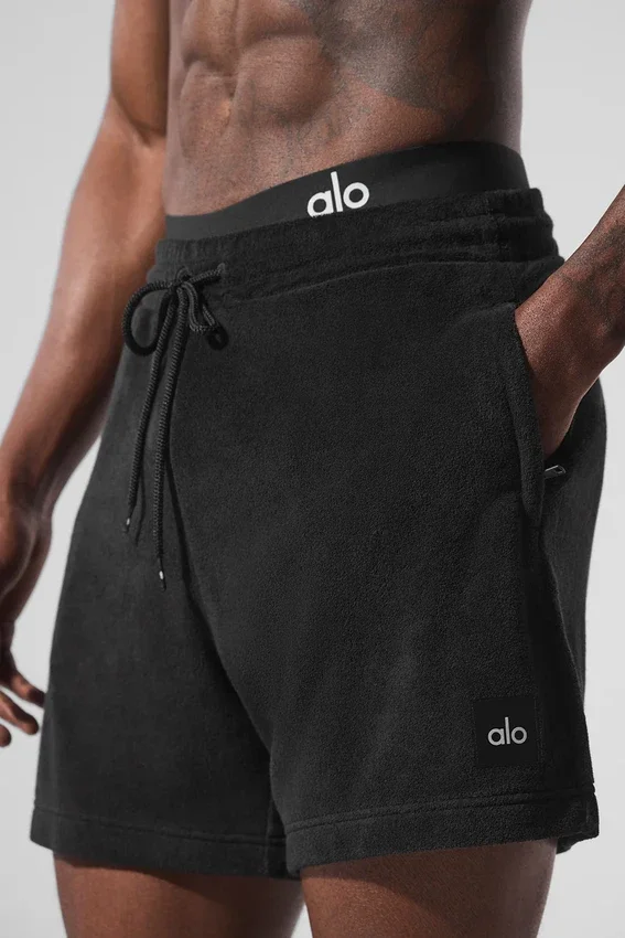 Shorts en tissu éponge Coastal de 7" — Noir