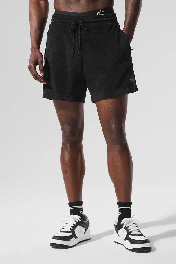 Shorts en tissu éponge Coastal de 7" — Noir