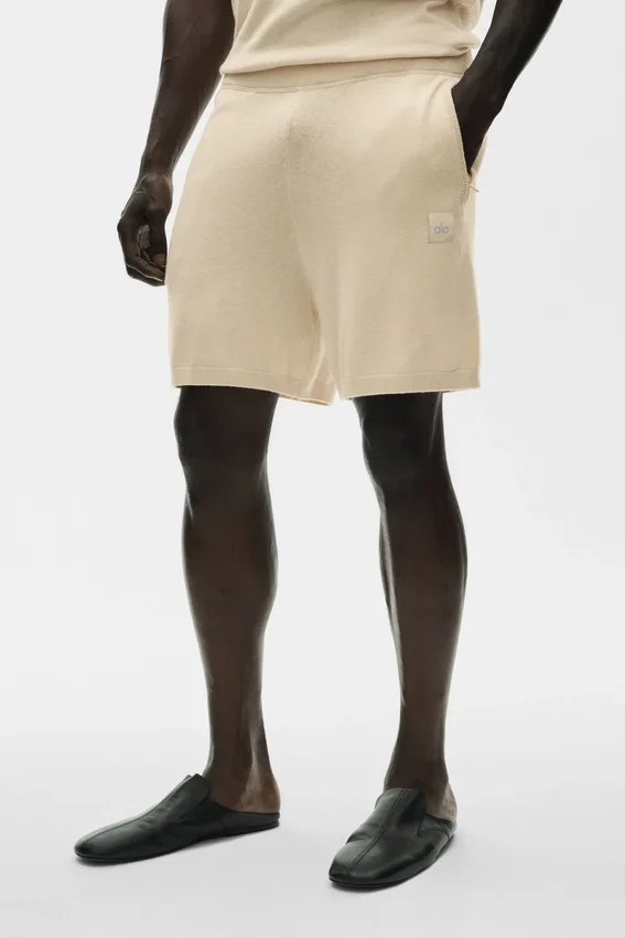 Shorts « Ever Soft » en coton et cachemire de 7" - Beige sable