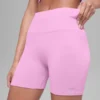Shorts « Favorite » à côtes sans coutures 5" - Rose « Candy Heart »