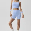 Shorts « Favorite » en tissu côtelé sans coutures 5" - Bleu Provence clair