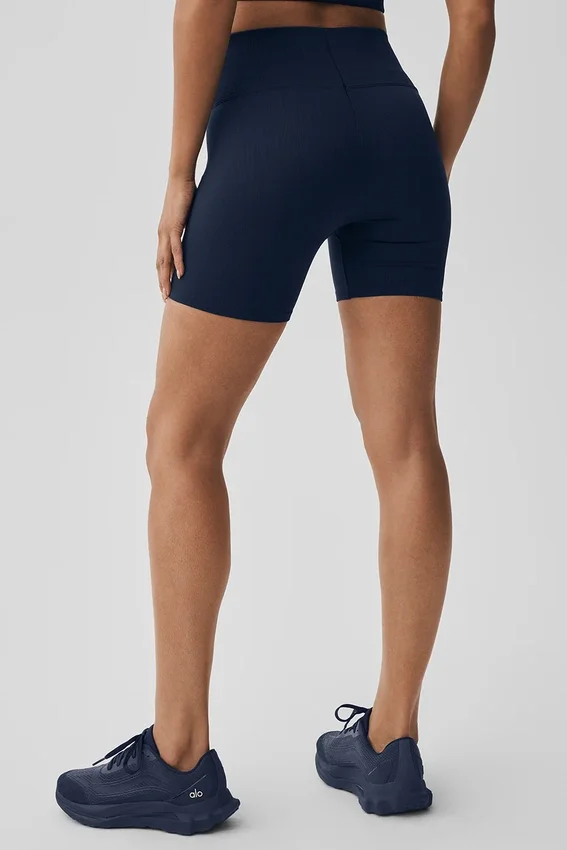 Shorts « Favorite » sans coutures à côtes de 5" - Bleu marine