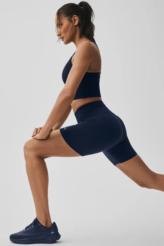 Shorts « Favorite » sans coutures à côtes de 5" - Bleu marine