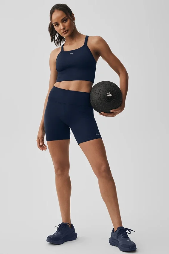Shorts « Favorite » sans coutures à côtes de 5" - Bleu marine
