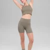 Shorts « Favorite » sans coutures à côtes de 5" - Cacao clair