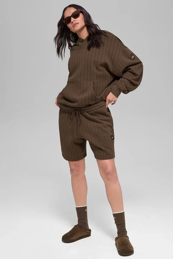 Shorts à fines rayures 7" – Fines rayures couleur espresso