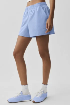 Shorts à fines rayures « Daylight » – Bleu Provence clair/Blanc