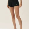 Shorts Heatwave taille mi-haute en soie et cachemire - Noir