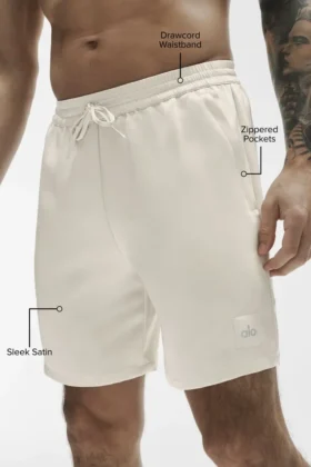 Shorts Horizon en satin 7″ – Couleur os