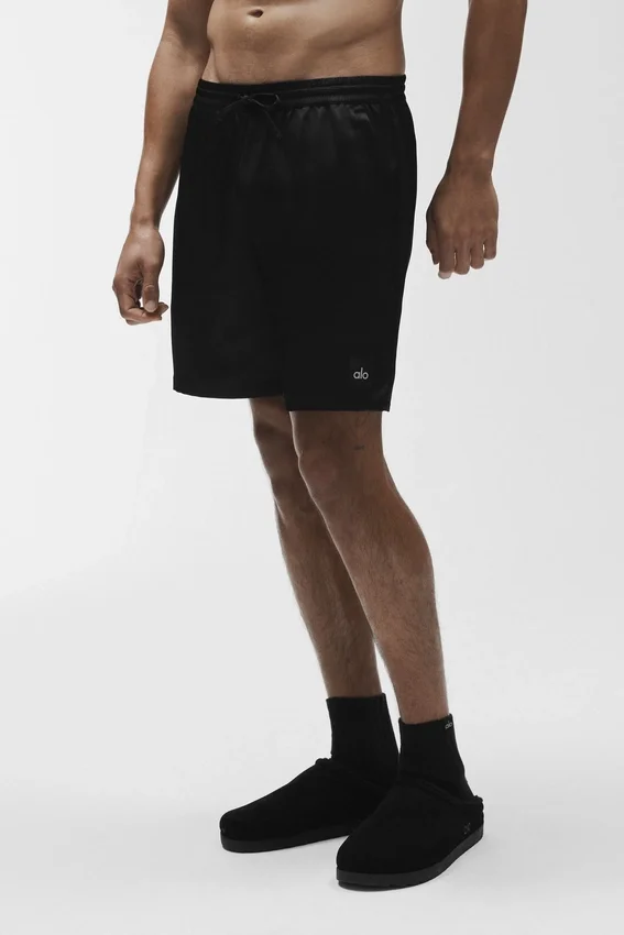 Shorts Horizon en satin 7" - Noir