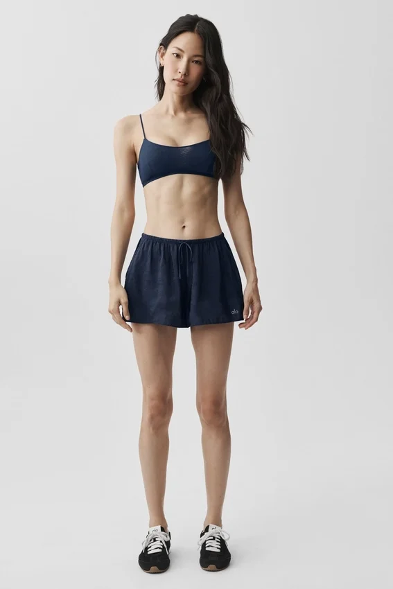 Shorts mi-transparents « Golden Hour » à taille mi-haute - Bleu marine