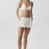 Shorts mi-transparents « Golden Hour » à taille mi-haute - Ivoire