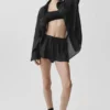 Shorts mi-transparents « Golden Hour » à taille mi-haute – Noir