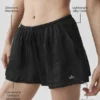 Shorts mi-transparents « Golden Hour » à taille mi-haute – Noir