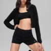 Shorts Noble en laine et cachemire côtelé - Noir