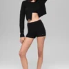 Shorts Noble en laine et cachemire côtelé - Noir