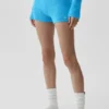 Shorts Noble en laine et cachemire à côtes – Bleu azur
