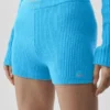 Shorts Noble en laine et cachemire à côtes – Bleu azur