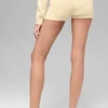 Shorts Noble en laine et cachemire à côtes – Jaune bougie