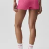 Shorts Noble en laine et cachemire à côtes – Rose paradisiaque