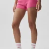 Shorts Noble en laine et cachemire à côtes – Rose paradisiaque