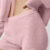 Shorts Noble en laine et cachemire à côtes – Rose vintage
