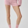 Shorts Noble en laine et cachemire à côtes – Rose vintage
