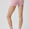 Shorts Noble en laine et cachemire à côtes – Rose vintage