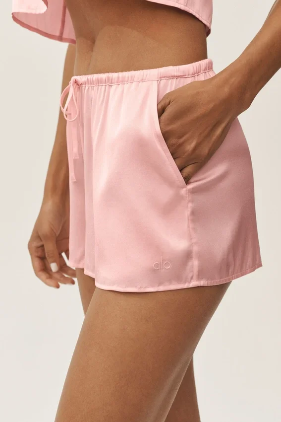 Shorts Radiance en mélange de soie - Rose ensoleillé