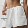 Shorts « Real Deal » en coton High-Waist – Blanc
