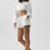 Shorts « Real Deal » en coton High-Waist – Blanc