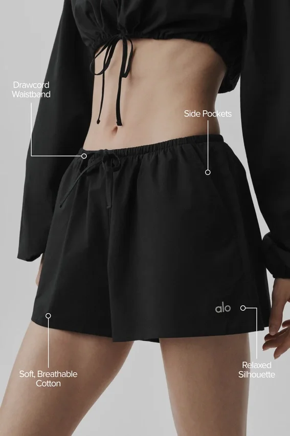 Shorts « Real Deal » en coton High-Waist - Noir