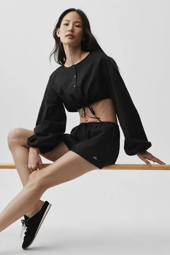 Shorts « Real Deal » en coton High-Waist - Noir
