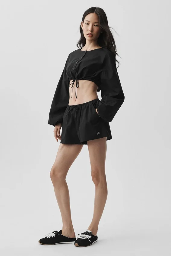 Shorts « Real Deal » en coton High-Waist - Noir