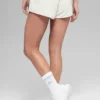 Shorts Retreat en polaire – Blanc chiné gris