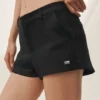 Shorts Riviera taille basse en mélange de lin – Noir