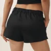 Shorts Riviera taille basse en mélange de lin – Noir
