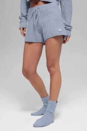 Shorts Winter Bliss en maille torsadée – Winter Frost