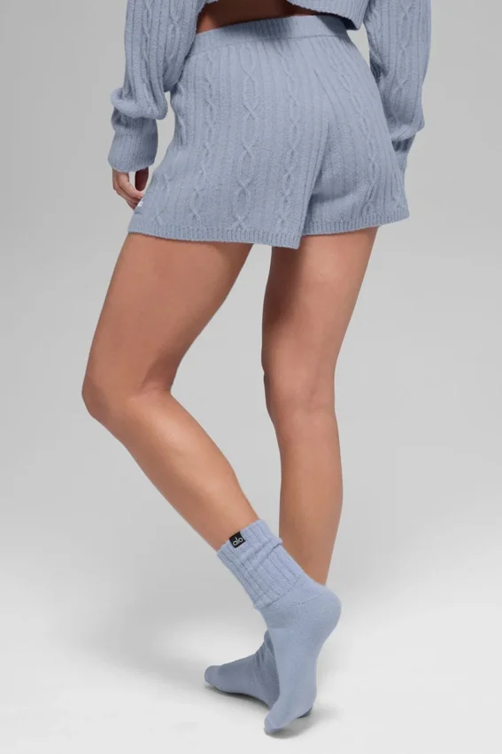 Shorts Winter Bliss en maille torsadée - Winter Frost