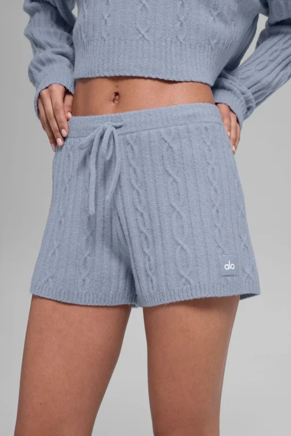 Shorts Winter Bliss en maille torsadée - Winter Frost